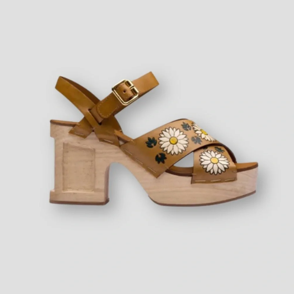 MIU MIU Platform Leather Sandals 37 - Picture 1 of 15